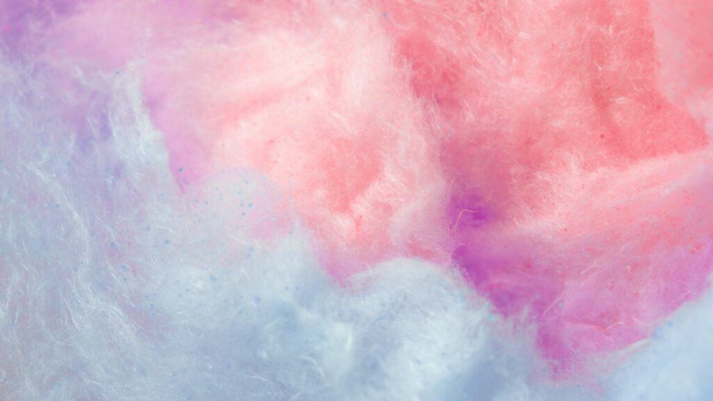 a lot of colorful cotton candy